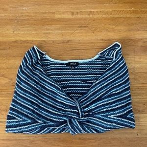 blue twist sweater